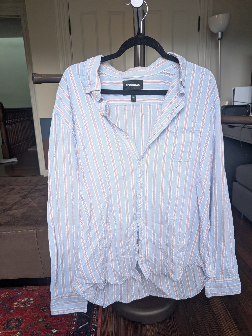 Bonobos Men's Light Blue Striped Button-Up Shirt